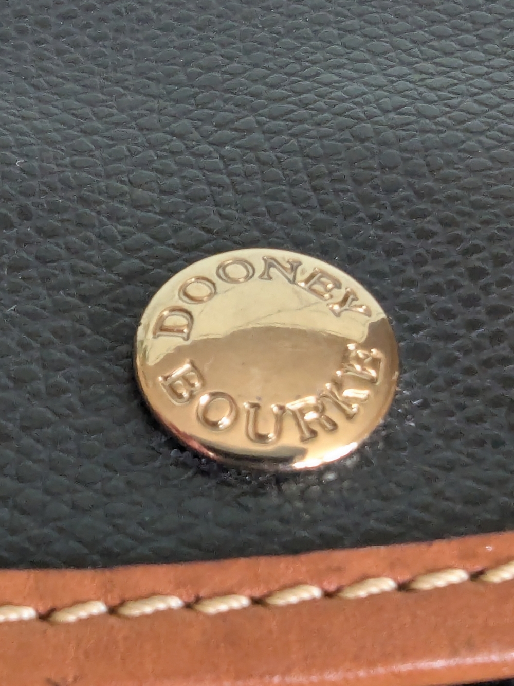 Dooney & Bourke Black Leather Small Wristlet with Tan Trim - Picture 10 of 10